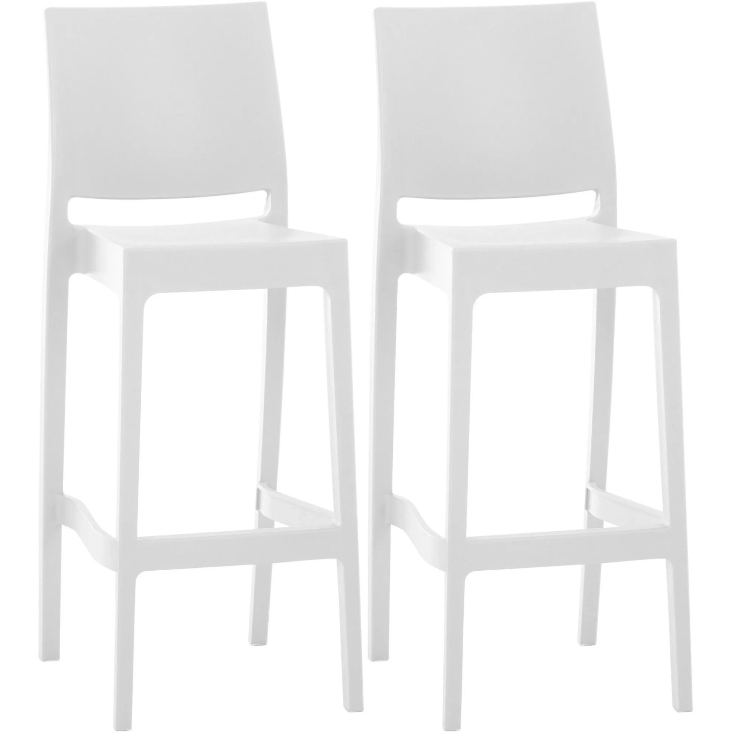 CLP 2er Set Barhocker Maya Kunststoff Weiß