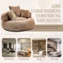 Brauner Chenille Sitzsack Stuhl mit 3 Kissen. Ideal als Relaxsessel für Wohnzimmer, Schlafzimmer, Studie.