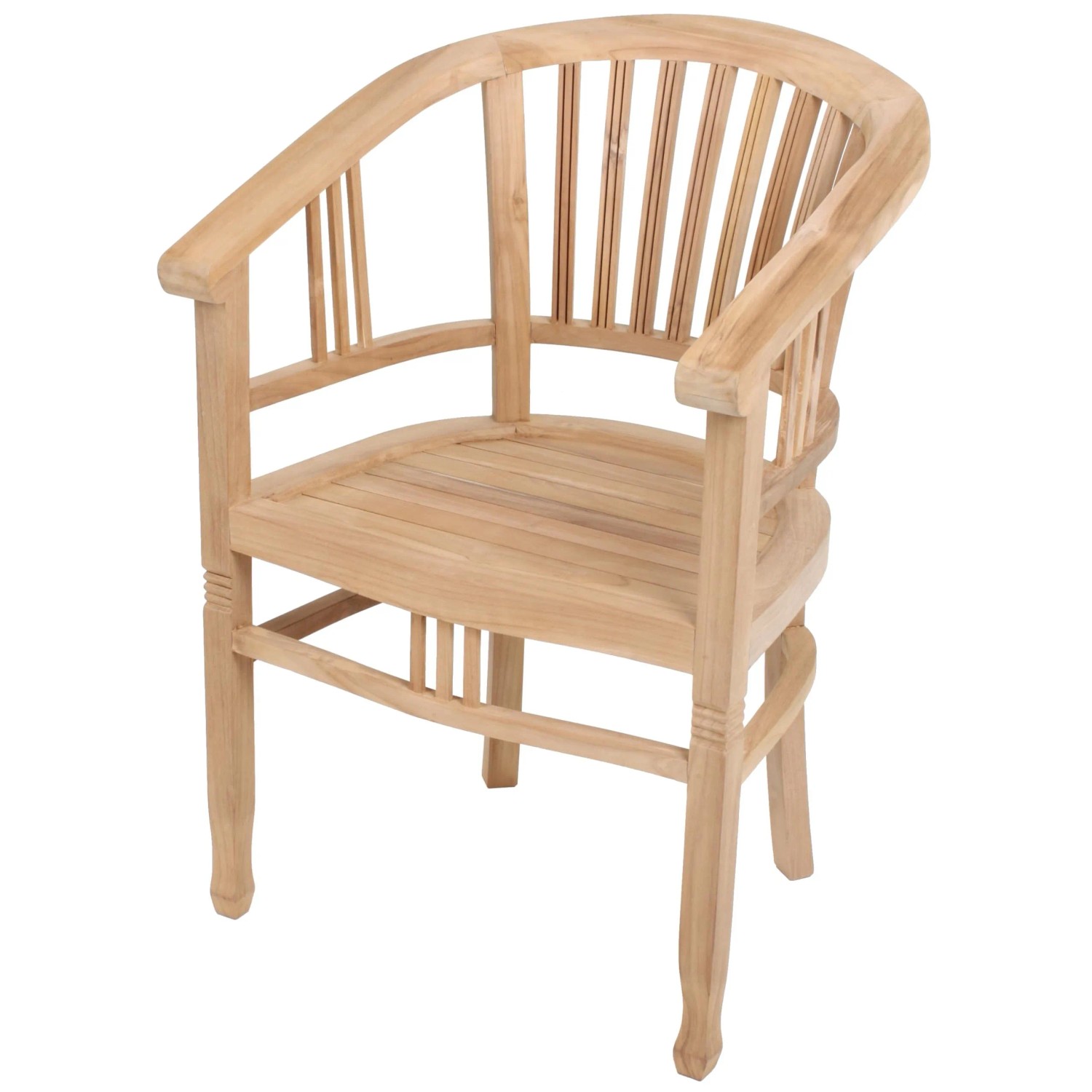 DELUKE Gartenstuhl OVE Teak Natur Relaxsessel Wetterfest Terrassenstuhl Outdoor