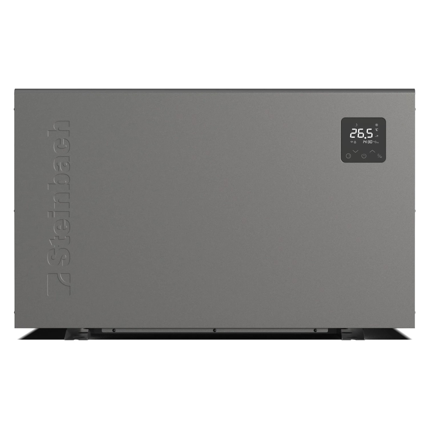 Steinbach Wärmepumpe Silent 5 kW, graue Pool-Wärmepumpe mit Display.