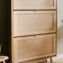 Furn.Design Schuhkipper Eiche Sonoma mit Bast-Dekor 70 x 125 cm 3 Kipper Scandi Niran_3