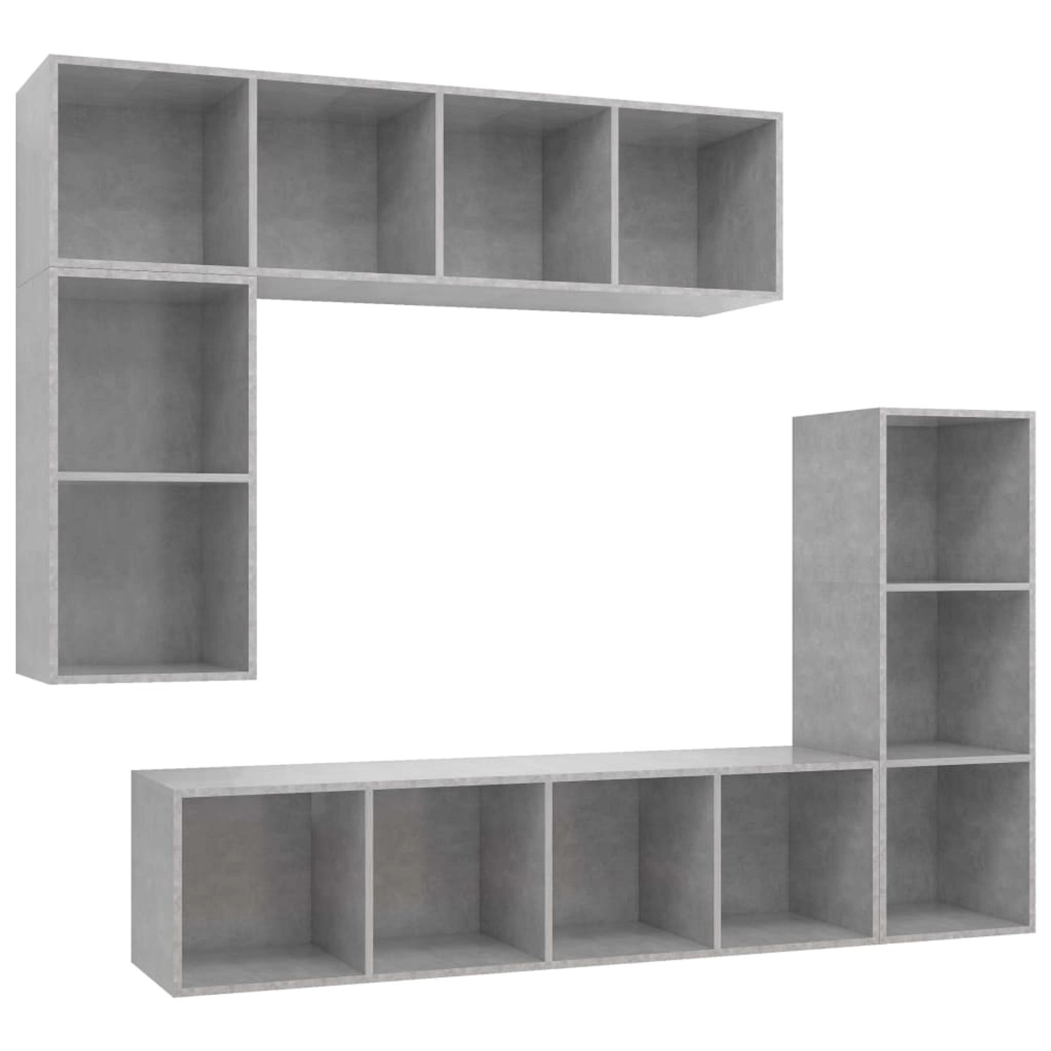 vidaXL 4-Tlg TV-Schrank-Set Betongrau Holzwerkstoff 3079821 günstig online kaufen