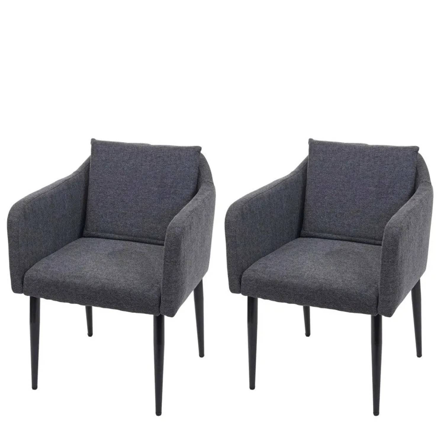 MCW Esszimmerstuhl H93 2er-Set Stoff/Textil Dunkelgrau