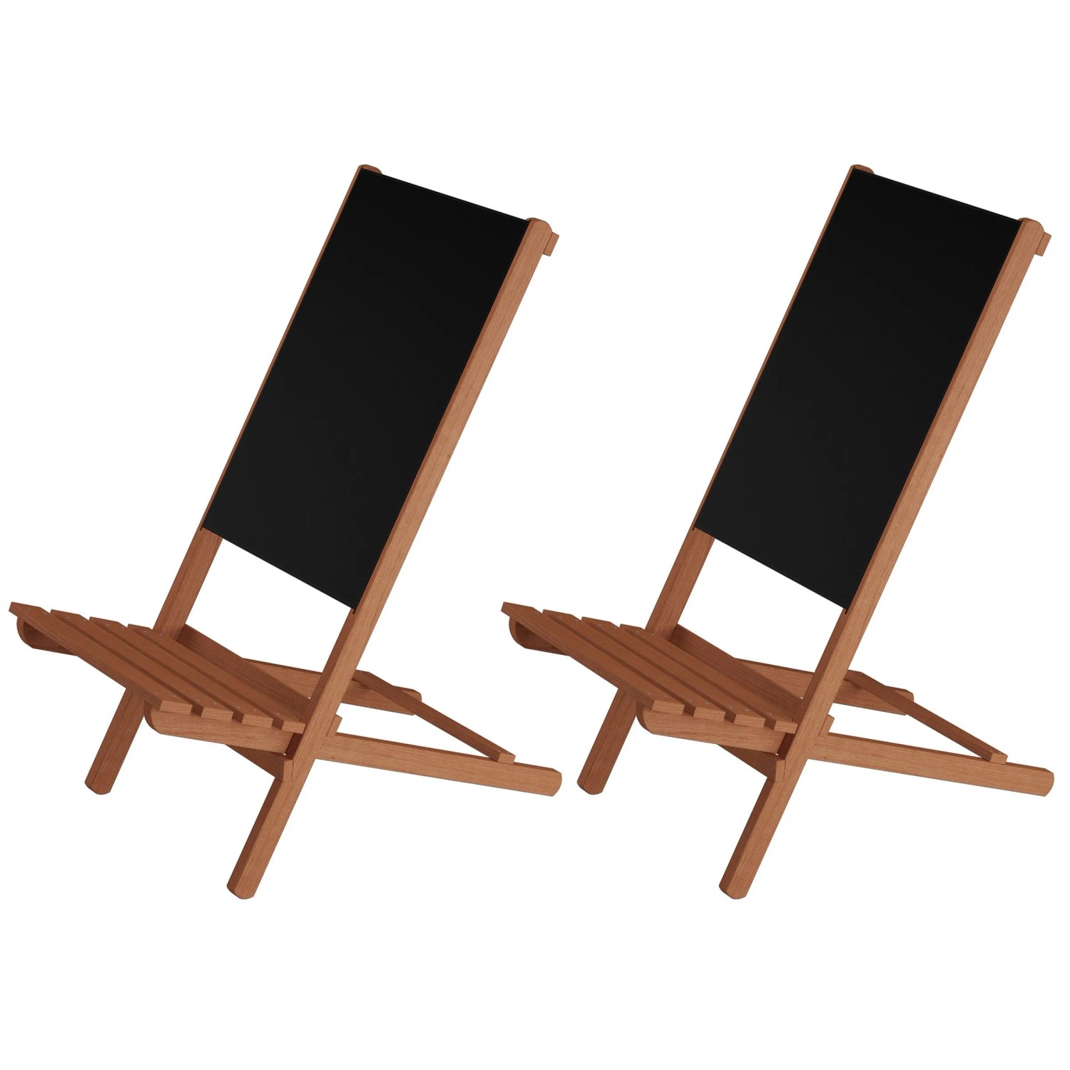 Erst-Holz Wikingerstuhl-Set Lagerfeuerstuhl Anglerstuhl Partystuhl Stoff Schwarz 10-350 Doppelpack