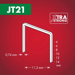 Arrow Klammer JT21, 4 mm Länge, 1.000 Stück, Feindrahtklammern für Tacker Zubehör.
