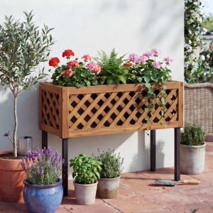 MCW Hochbeet P86 Akazie Holz 59x82x32cm Braun