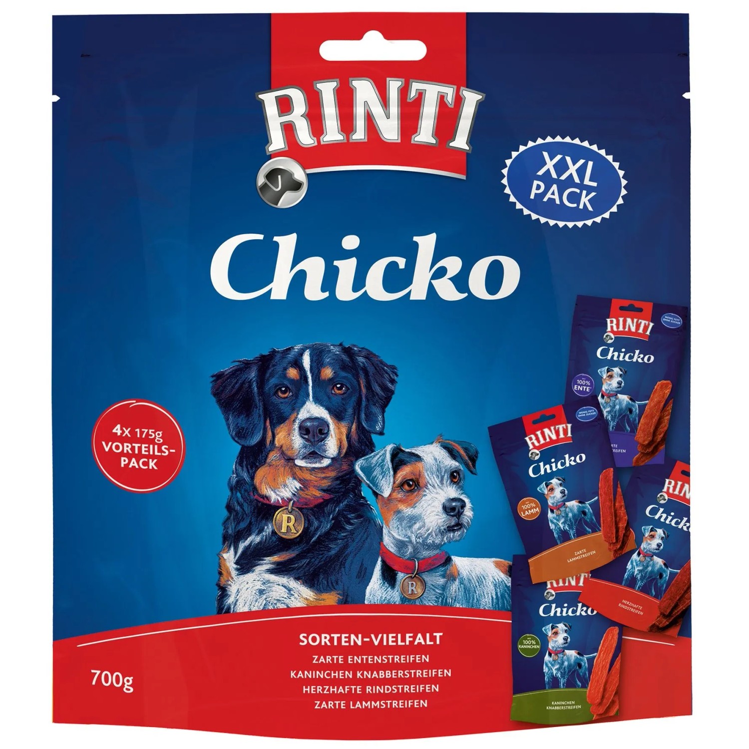 Rinti Hunde-Natursnacks Chicko Vielfalt XXL-Pack 4 x 175 g