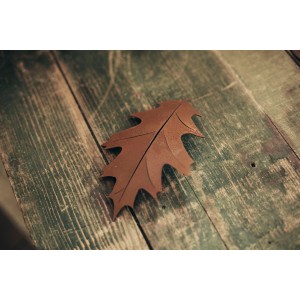 Ferrum Art Design Deko-Blatt Roteiche aus Edelrost, 16x10cm, Gartendeko.