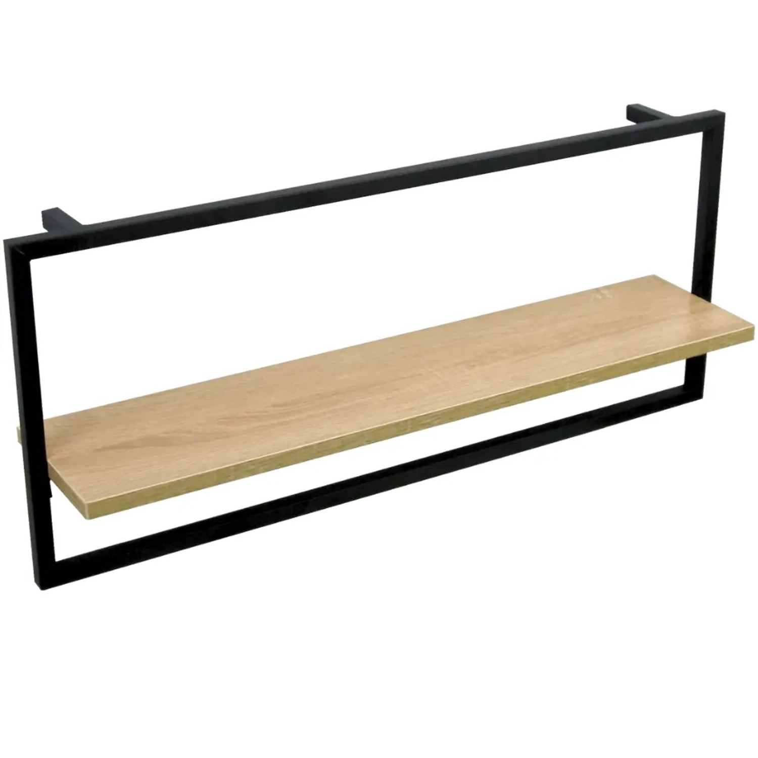 DELUKE Wandregal Schwarz SYIOP MDF Metallrahmen Bücherregal Schwebendes Regal Hängeregal Long