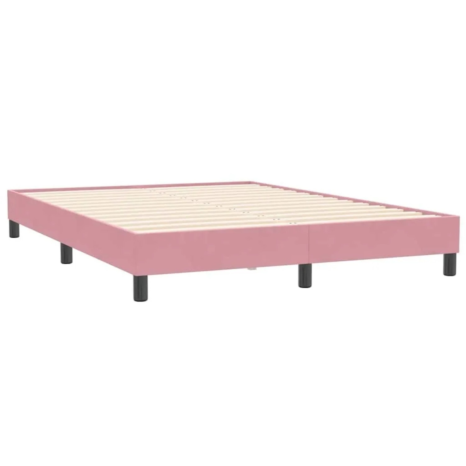 vidaXL Boxspringbett ohne Matratze Rosa 140x210 cm Samt 3315830