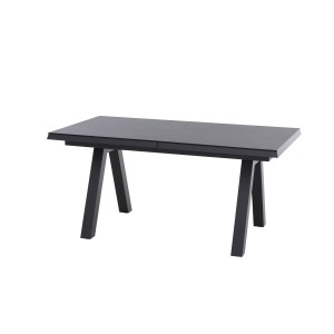 Rechteckiger, ausziehbarer Gartentisch Tirana von Siena Garden, 90x200 cm, Ferrostone-Tischplatte.