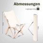 Costway 2er Set Campingstuhl Faltbar Bambusgestell Beige_3