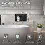 Schwarze LuxeBath Wandnische aus Edelstahl, 20x30x10cm, randloses Einbauregal für Duschzubehör.
