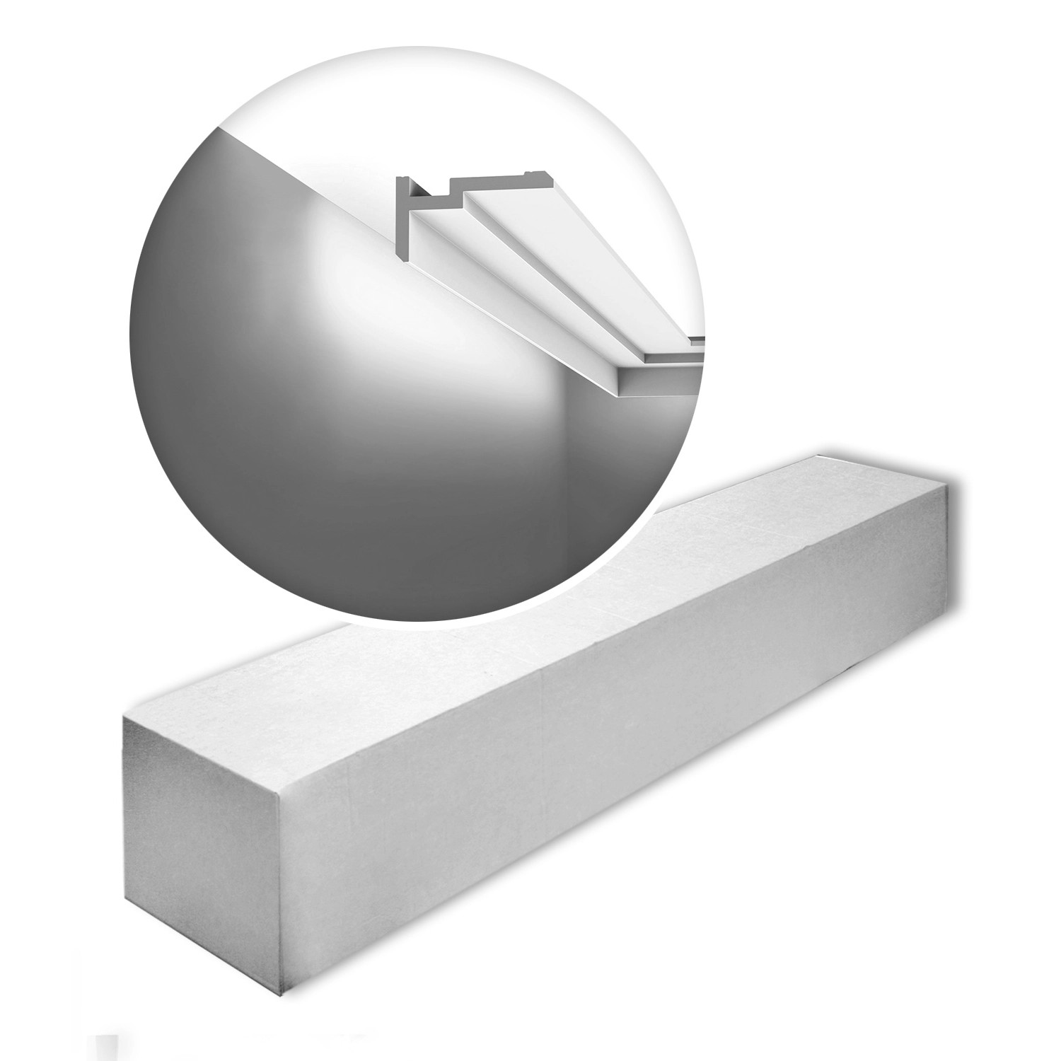 Thumbnail - ORAC DECOR CX197-Box MODERN Eckleisten 1 Karton Set mit 12 Wandleisten 24 m Weiß