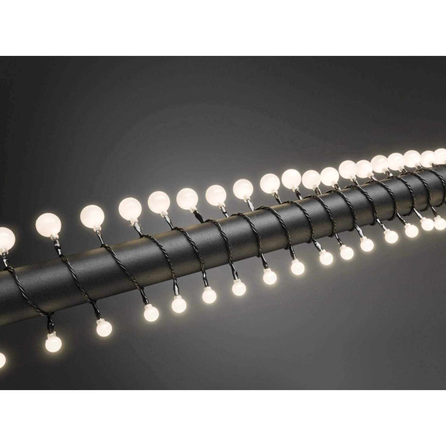 Konstsmide LED Globelichterkette Rund 80 Groß&Klein Warmweiß Schwarz günstig online kaufen