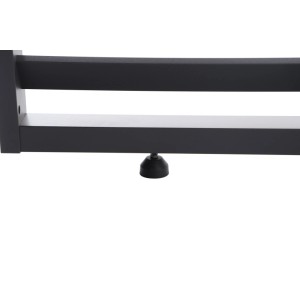Detail der anthrazitfarbenen MWH FF-Eco-O Lamellenwand für Pergola, mit festen Lamellen und Stellfuß.