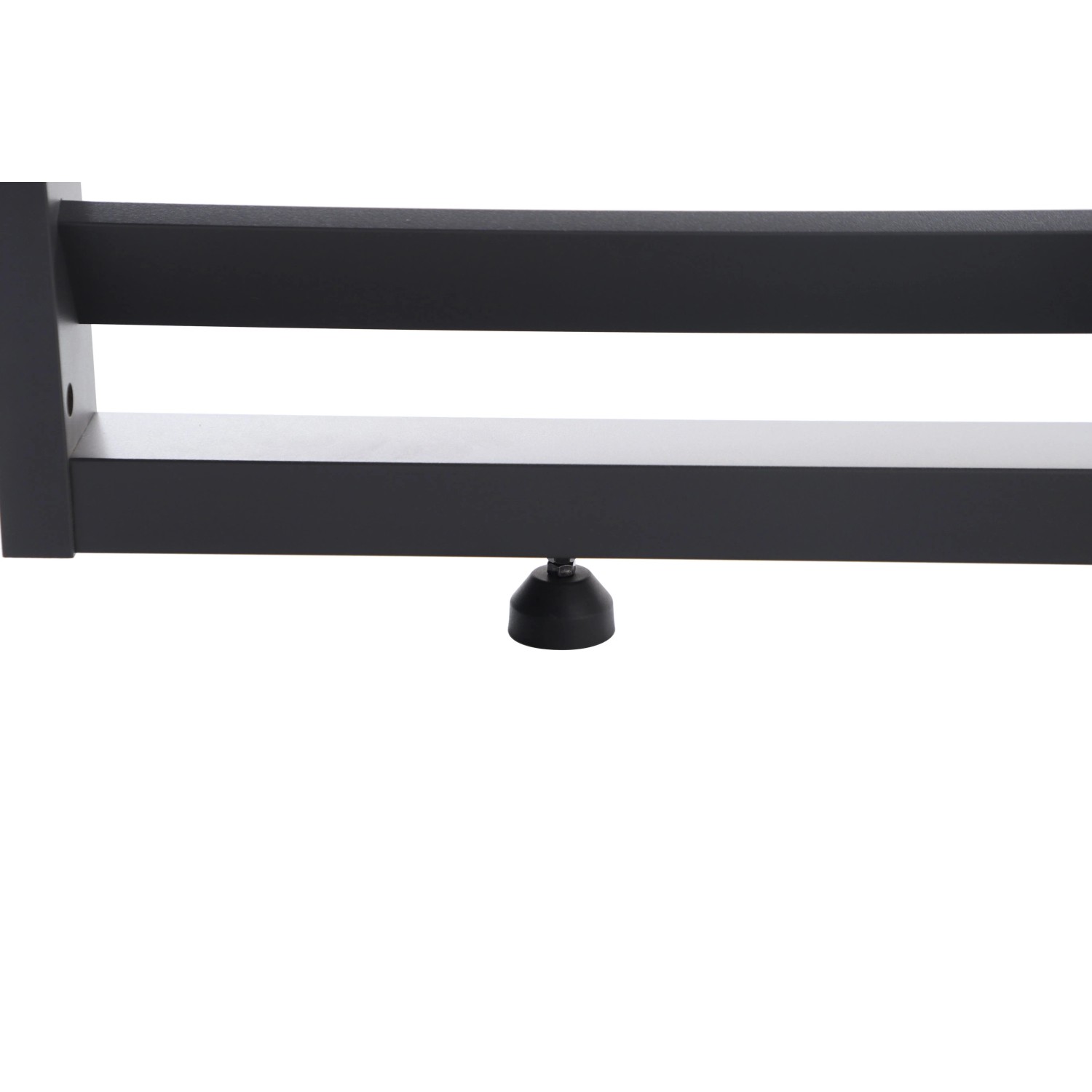 Detail der anthrazitfarbenen MWH FF-Eco-O Lamellenwand für Pergola, mit festen Lamellen und Stellfuß.