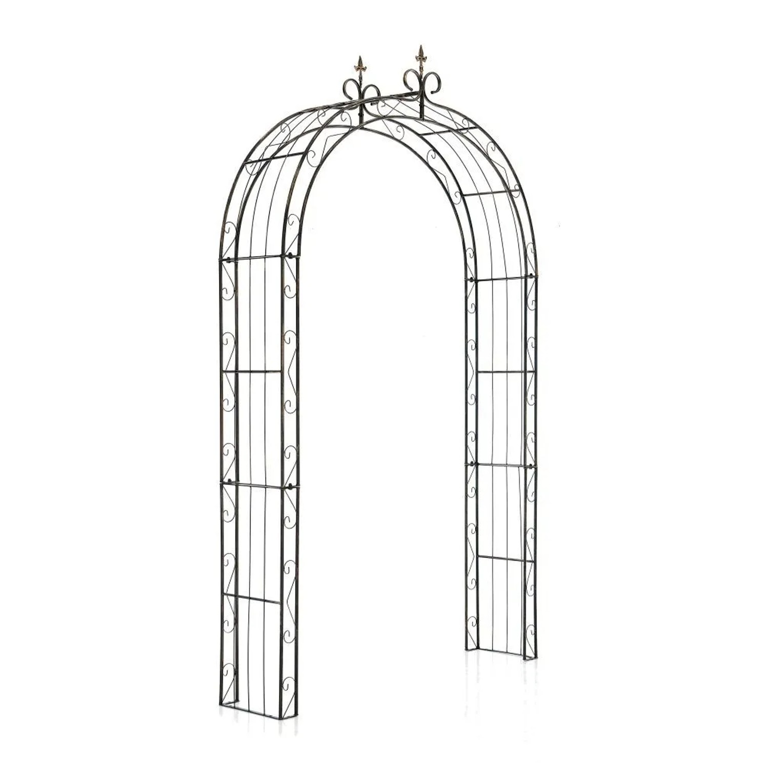 DELUKE Rosenbogen AACHEN 148x34,5x260cm Metall Bronze Rankhilfe Rosen Rankgitter Gartendekoration