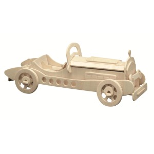 Pebaro Holzbausatz Oldtimer II: Detailgetreues Modellauto aus unbehandeltem Holz.