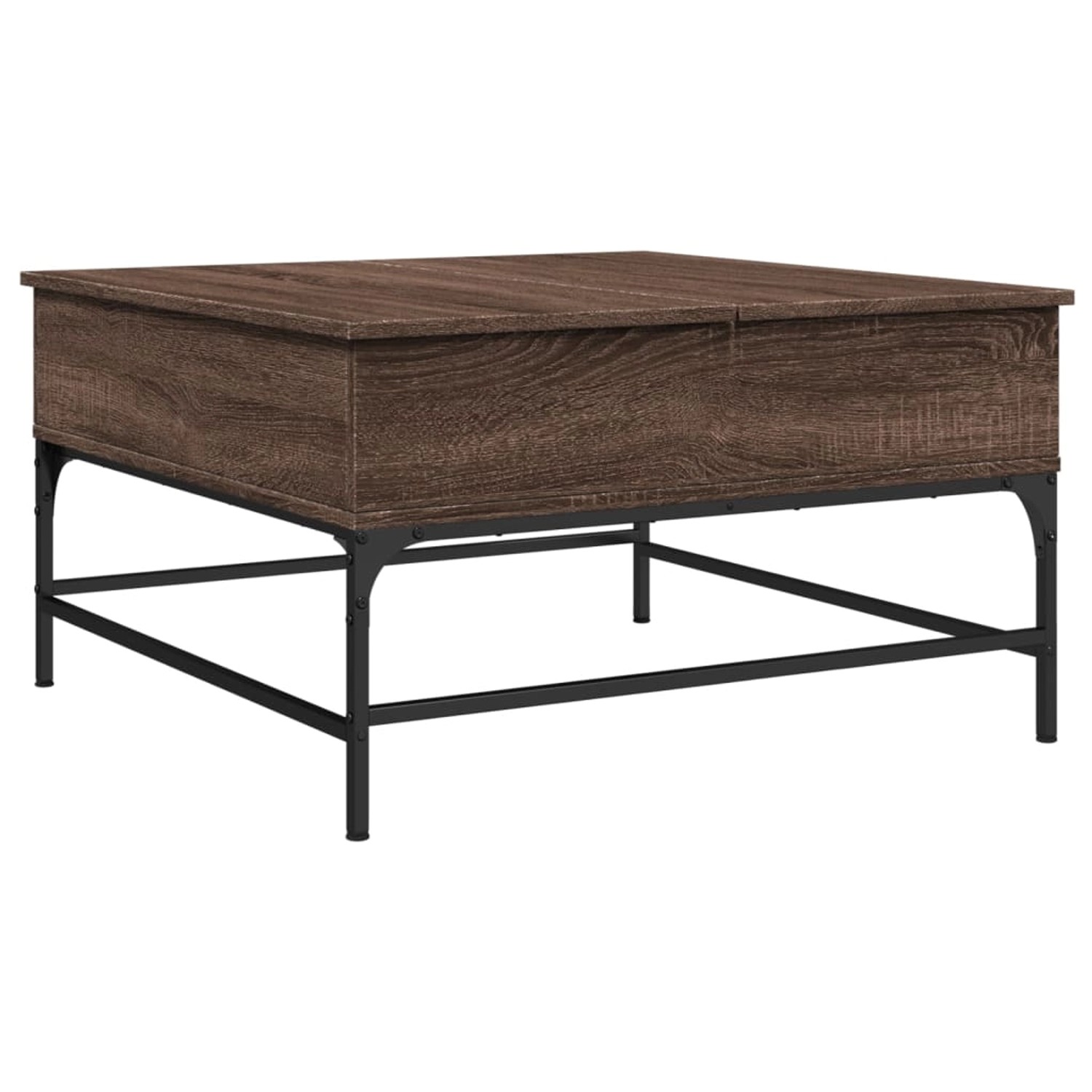 vidaXL Couchtisch Braun Eichen-Optik 80x80x45 cm Holzwerkstoff Metall 84540 günstig online kaufen