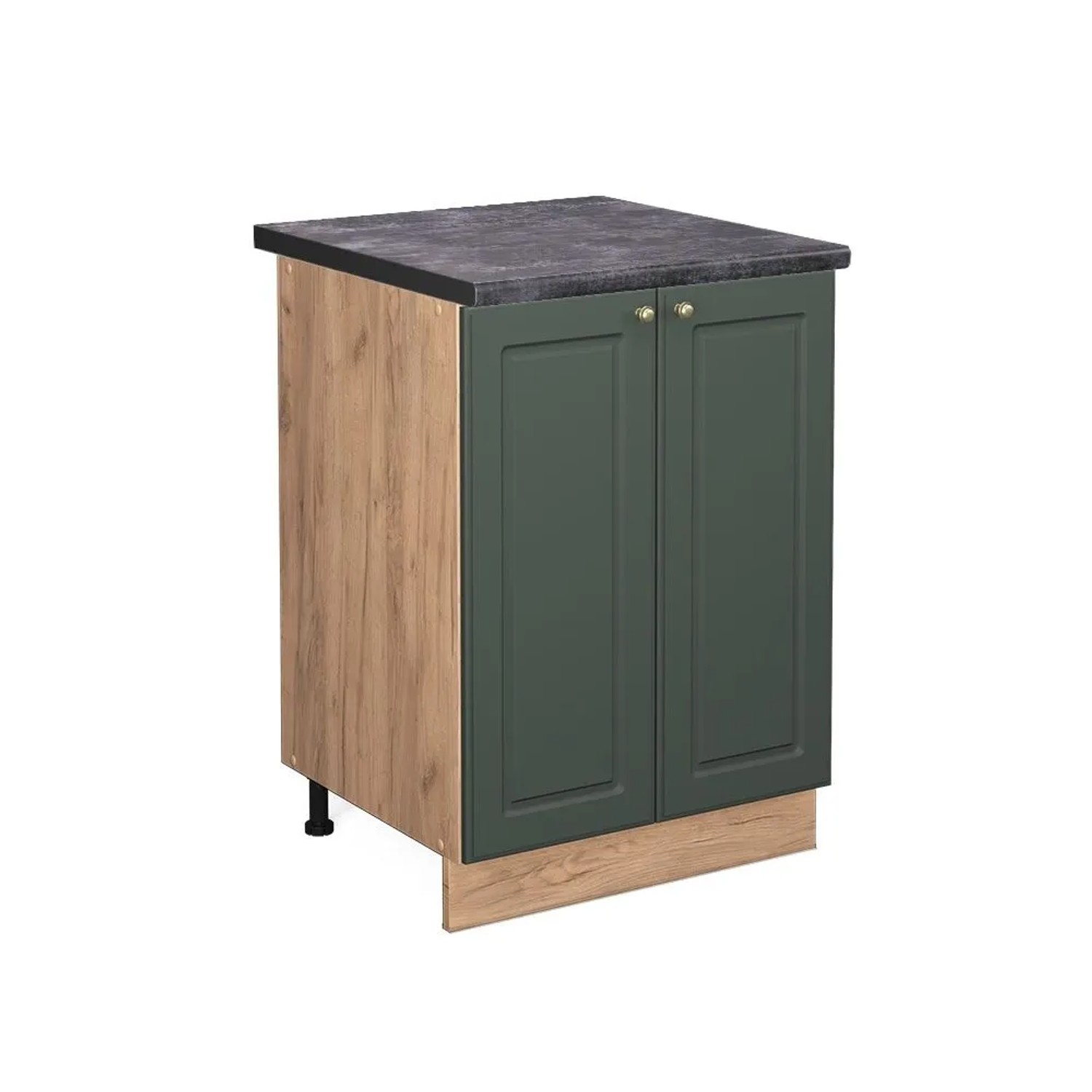 Vicco Küchenunterschrank Fame-Line Grün-Gold Landhaus Goldkraft Eiche 60 cm AP Anthrazit