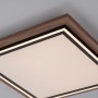 Quadratisches Paul Neuhaus LED-Panel Palma mit Holzdekor und dimmbarer Beleuchtung.