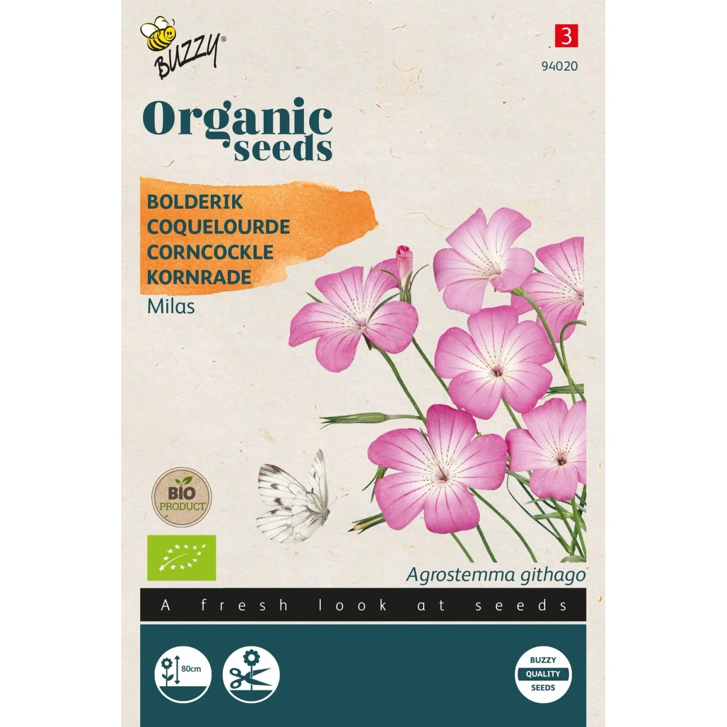 Kornrade 'Himmelsröschen' Buzzy Organic Bio Samen Ca. 1 g Für Voranzucht oder Direktsaat