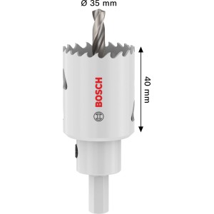 Bosch Lochsäge Multi Material, Ø 35 mm, mit Aufsteckhalter, silberfarben.