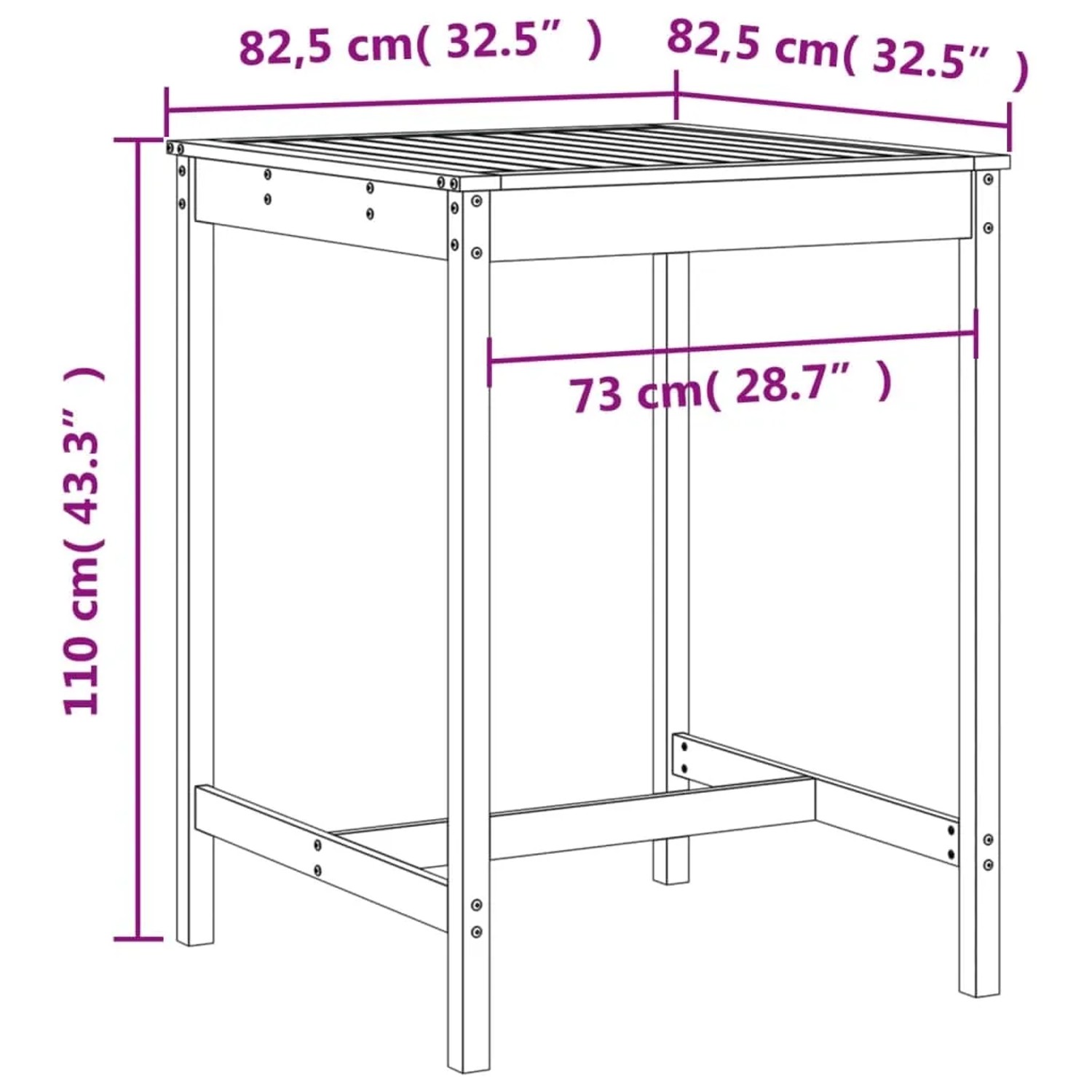 vidaXL Gartenbar-Set, 5-teilig, weißes Kiefernholz. Bartisch mit 4 Hockern für Garten, Terrasse oder Balkon.