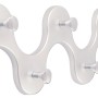 Siro Hakenleiste mit 5 Haken, Kunststoff in Aluminium/Chrom Optik, 248mm lang.