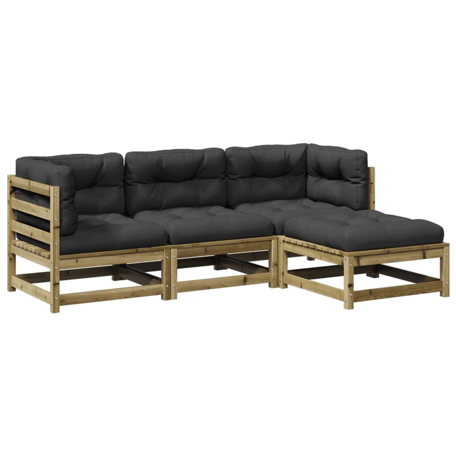 vidaXL 4-Tlg Garten-Sofagarnitur mit Kissen Kiefernholz Imprägniert 3295817 günstig online kaufen