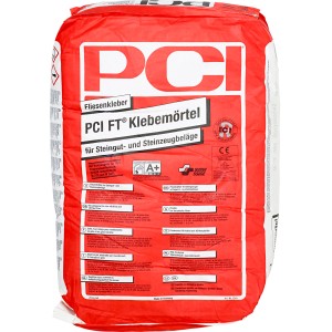Sack PCI FT-Klebemörtel Fliesenkleber, grau, 25 kg. Geeignet für Innen- und Außenbereich.
