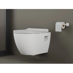 Modernes, weißes wandhängendes Dusch-WC Taharet mit Soft Close Sitz. Elegantes Design für Ihr Badezimmer.