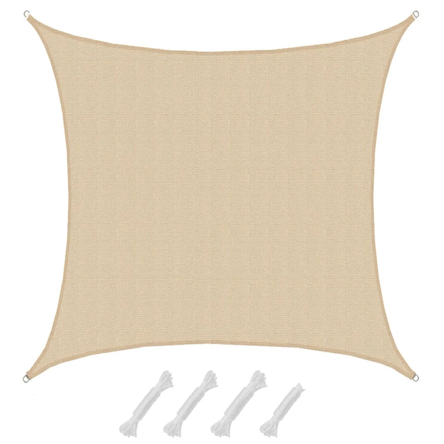 AMANKA HDPE Sonnensegel Wasserdurchlässig - 6 x 6 m Viereckig Beige