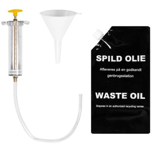 Texas Ölwechsel-Set: Spritze, Trichter und Beutel für Rasenmäher Ölwechsel.