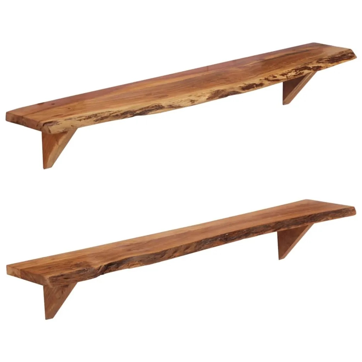 vidaXL Wandregale 2 Stk 110x20x18 cm Massivholz Akazie 337824