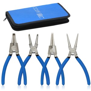 CCLIFE Sprengringzangen Seegeringzange Set 4tlg 175mm Zange für Sicherungsring Innen Außen