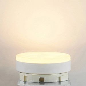 Weiße Arcchio GX53 LED Lampe 10W aus Kunststoff, rund, warmweiß leuchtend, opale Abdeckung.