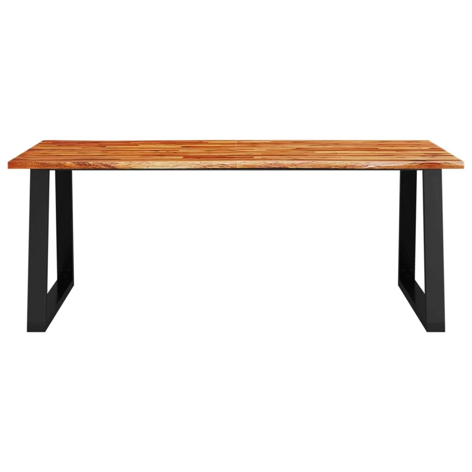 vidaXL Esstisch mit Baumkante, 200x90 cm, Akazie massiv, U-förmige Beine.