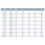 Tabelle mit technischen Daten für Cepex PP PE Rohr Verschraubung Kupplungen. Zeigt Maße, DN, PN und Längen verschiedener Fittings.
