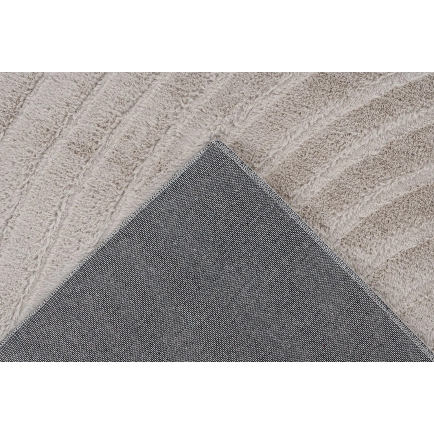 Lalee Teppich Comfort 501, helltaupe, 80x150 cm, Kurzflor mit 3D-Effekt.