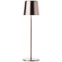 Elegante Brilliant Akku-Tischleuchte Xaana in hellem Kupfer. LED-Tischlampe für Innen & Außen, dimmbar.