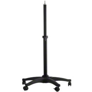 Schwarzes Walimex Pro Rollstativ, höhenverstellbar 70-110cm, mit Rollen und Bremsen für Fotostudio Lampen & Blitze.