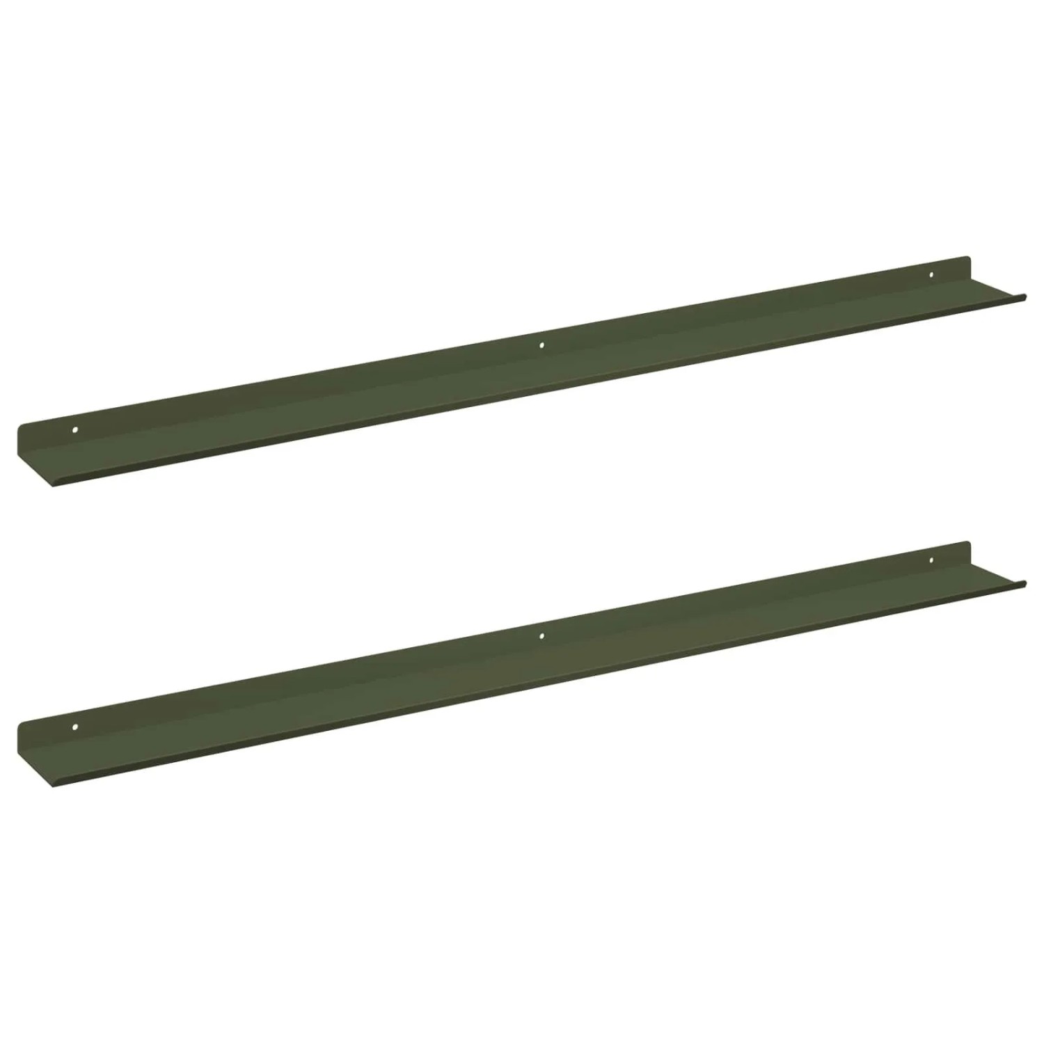 vidaXL Schwebendes Regal 2 Stk Olive Grün 100 x 9 x 2,5 cm Stahl 8003992