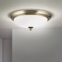 Antike Deckenleuchte Empira Ø 35cm von Orion Leuchten mit mattiertem Glas und Metallrahmen.