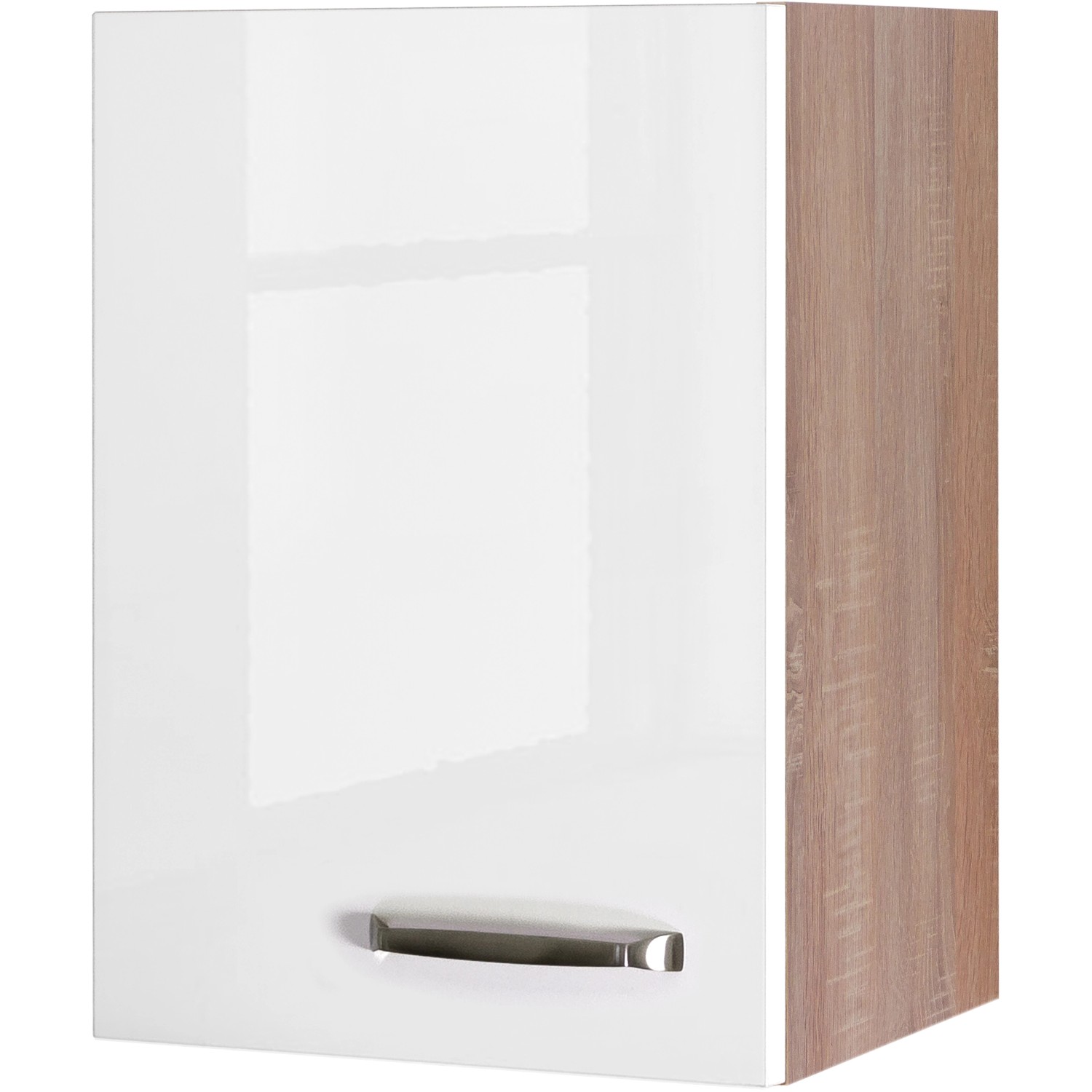 Flex-Well Exclusiv Oberschrank Valero 40 cm x 55 cm Hochglanz Weiß-Sonoma Eiche