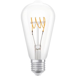 Osram LED-Leuchtmittel E27 Edisonform, 4,8W, klar. Vintage LED Lampe mit Glühfaden.