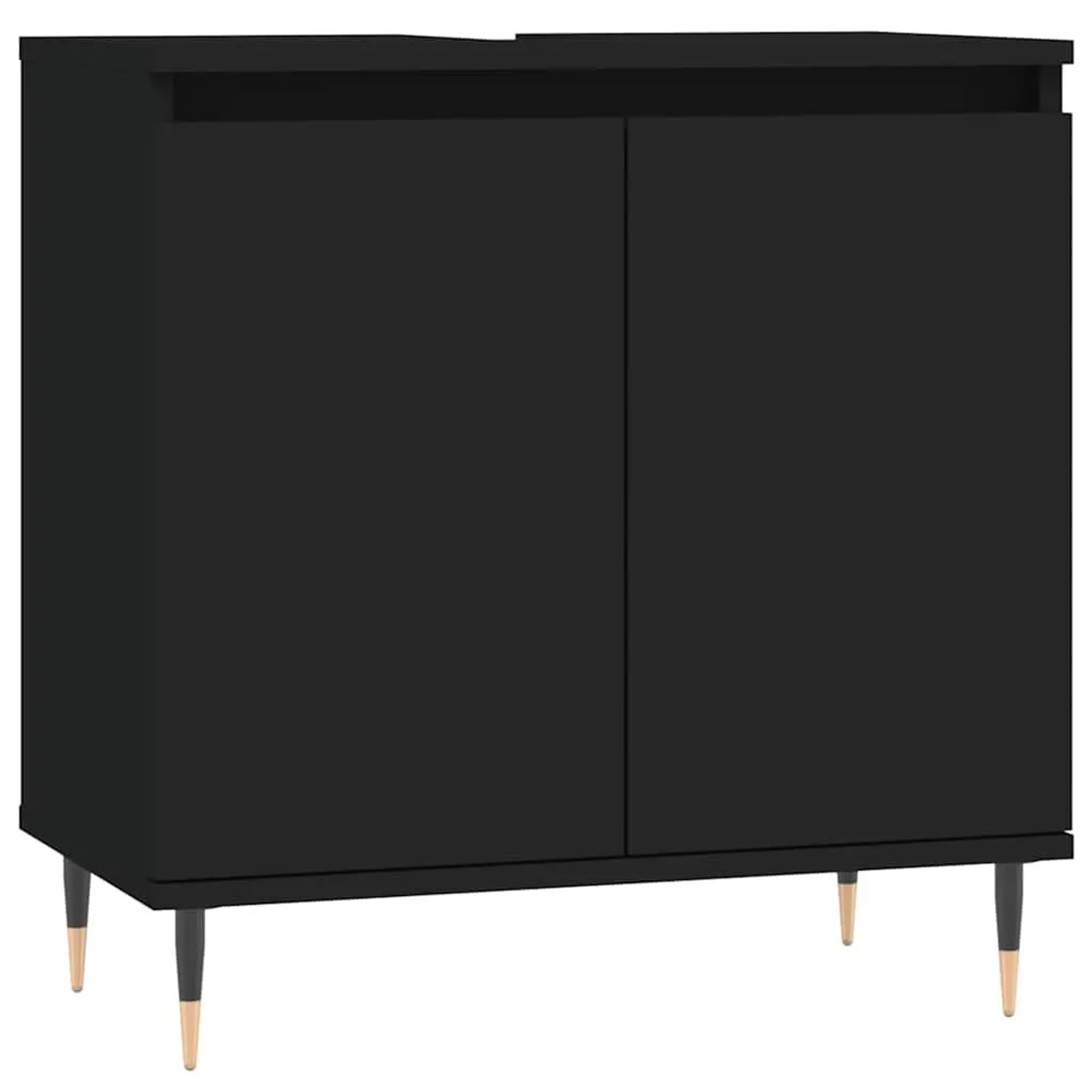 vidaXL Badschrank Schwarz 58x33x60 cm Holzwerkstoff 831573 günstig online kaufen