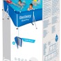 Verpackung des Bestway Frame Pool Steel Pro 400x211x81cm, blauer Stahlrahmenpool.