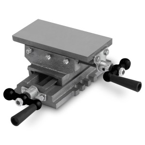 EBERTH Kreuztisch aus Gusseisen/Stahl, 85x170mm Arbeitstisch für präzise Bohr- und Fräsarbeiten.